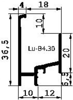 Aanslagprofiel LU.B4.30 geanodiseerd (5mtr)
