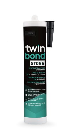 Twinbond Stone constructielijm voor steenstrip zwart (290ml)